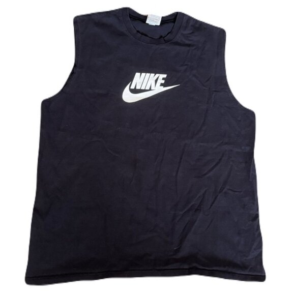 Vintage Nike Extra Large Black Muscle Sleeveless Gym Shirt - Picture 1 of 7